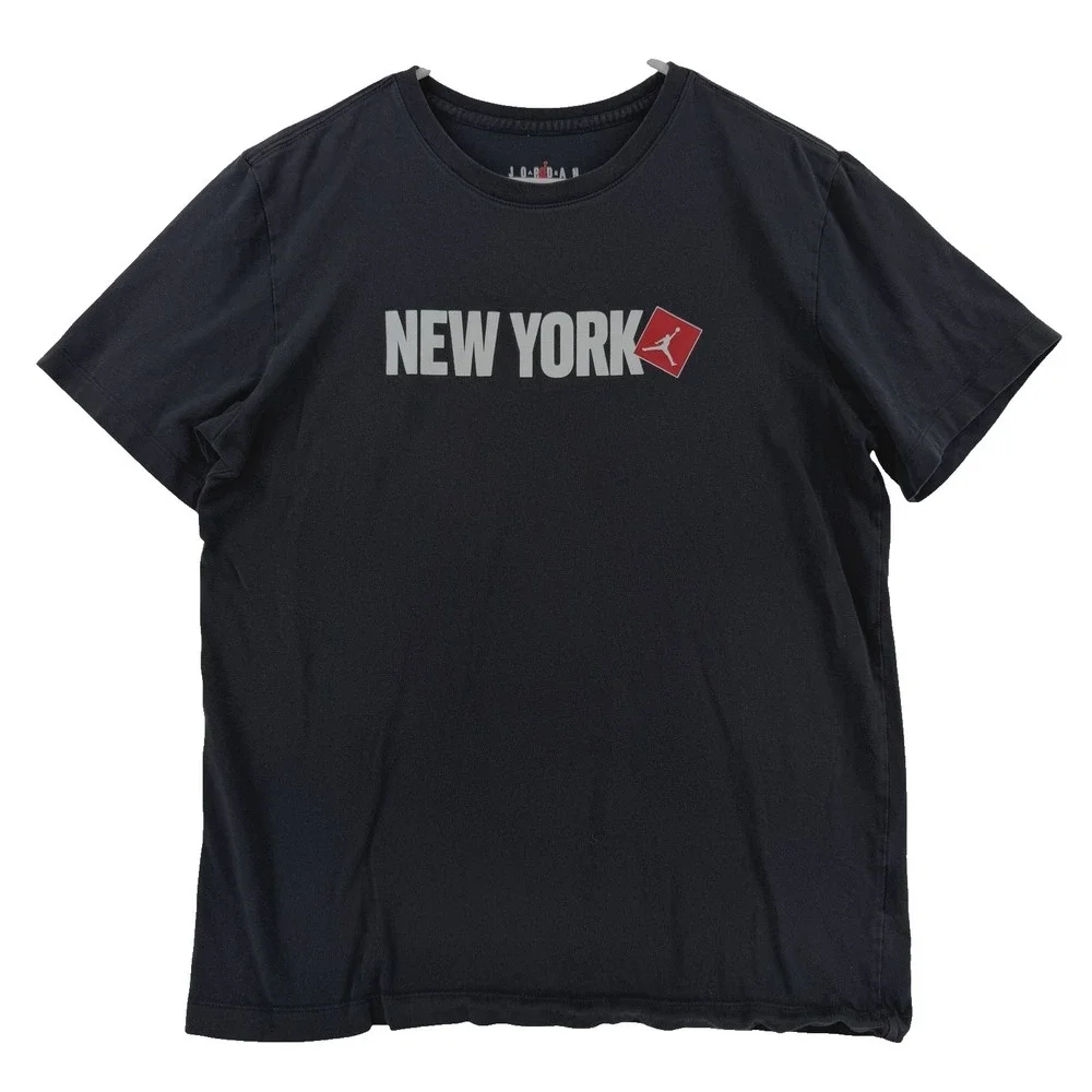 Air Jordan Shirt Mens Medium New York‎ Jumpman Black Graphic Tee Nike Basketball